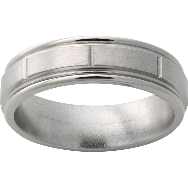 Titanium Rounded Edge Band with Vertical Grooves and Satin Finish Milano Jewelers Pembroke Pines, FL