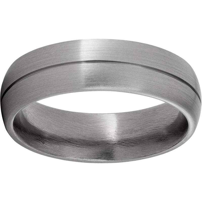 Titanium Domed Band with a Satin Finish and One .5mm Groove Lake Oswego Jewelers Lake Oswego, OR