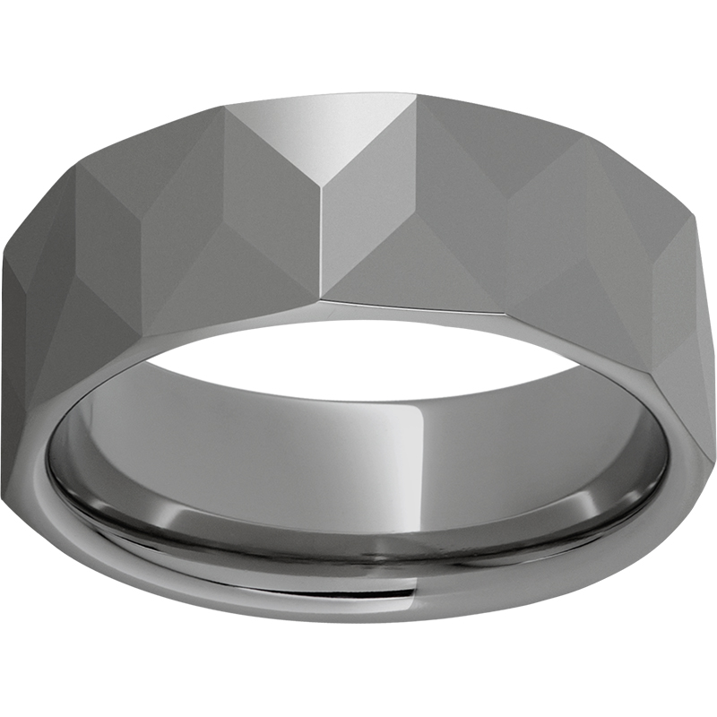 Rugged Tungsten™ 8mm Band with Angled Facets and Polished Finish Confer's Jewelers Bellefonte, PA