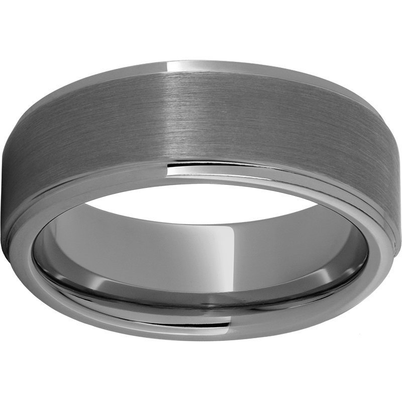 Rugged Tungsten™ 8mm Flat Grooved Edge Band with Satin Finish Confer's Jewelers Bellefonte, PA