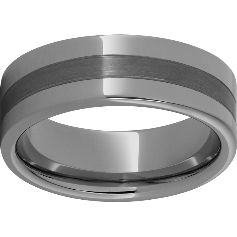 Box Titanium Notched & Grooved 8mm Satin Band