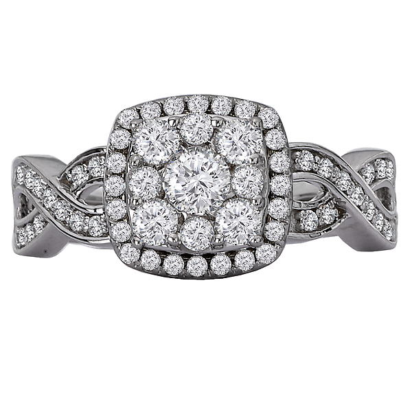 Split Shank Diamond Cluster Ring Image 4 J. Schrecker Jewelry Hopkinsville, KY