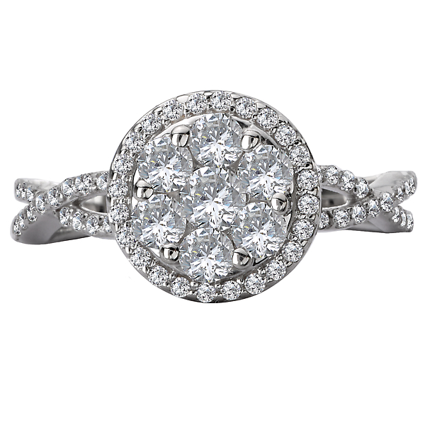 Halo Diamond Cluster Ring Image 4 J. Schrecker Jewelry Hopkinsville, KY