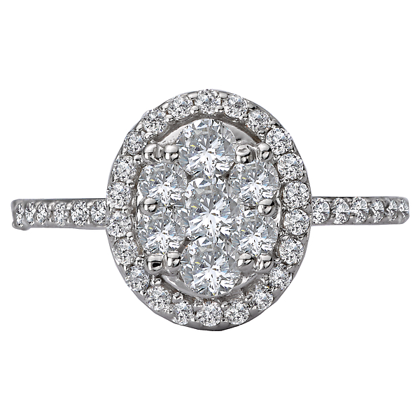 Diamond Cluster Bridal Ring Image 4 J. Schrecker Jewelry Hopkinsville, KY
