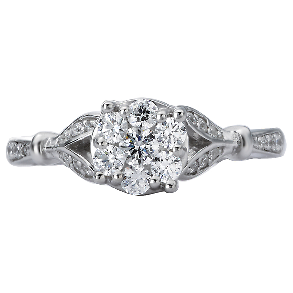 Classic Diamond Cluster Ring Image 4 J. Schrecker Jewelry Hopkinsville, KY