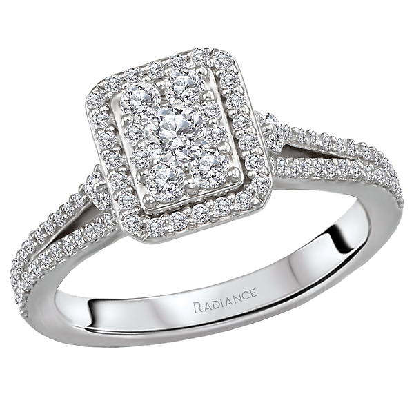 Split Shank Halo Diamond Ring J. Schrecker Jewelry Hopkinsville, KY