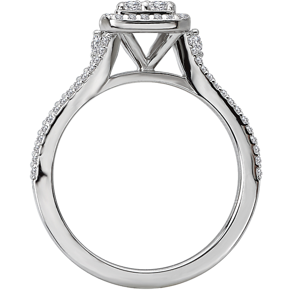 Split Shank Halo Diamond Ring Image 2 J. Schrecker Jewelry Hopkinsville, KY