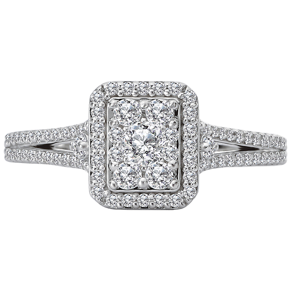 Split Shank Halo Diamond Ring Image 4 J. Schrecker Jewelry Hopkinsville, KY