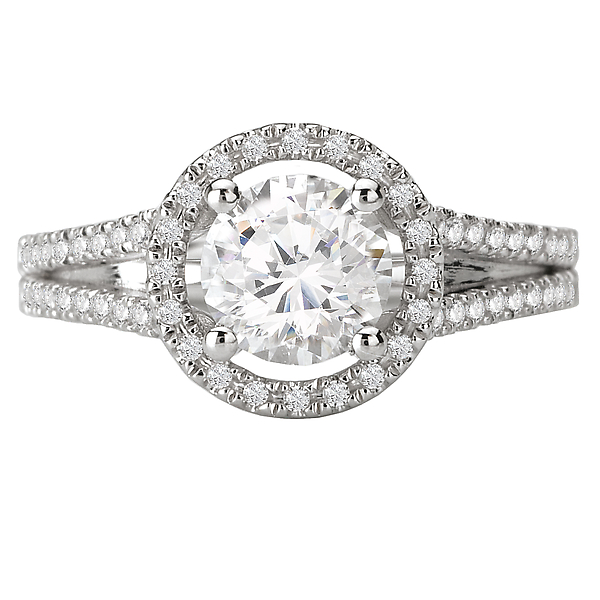 Engagement Rings - Split Shank Semi-Mount Diamond Ring - image 4