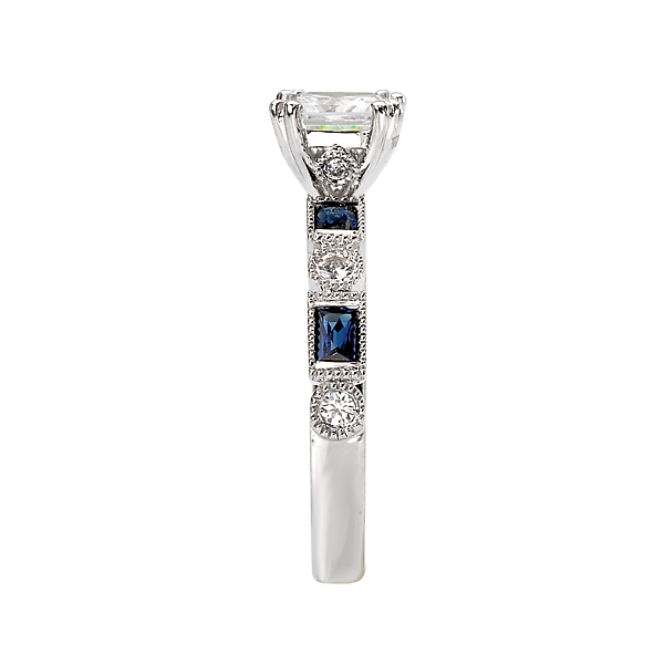 Sapphire and Diamond Semi-Mount Ring Image 3 Malak Jewelers Charlotte, NC