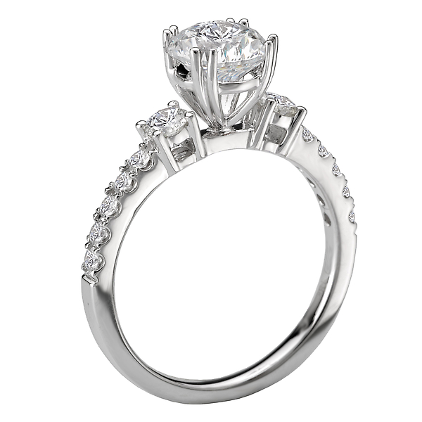 3-Stone Semi-Mount Diamond Ring Image 2 J. Schrecker Jewelry Hopkinsville, KY