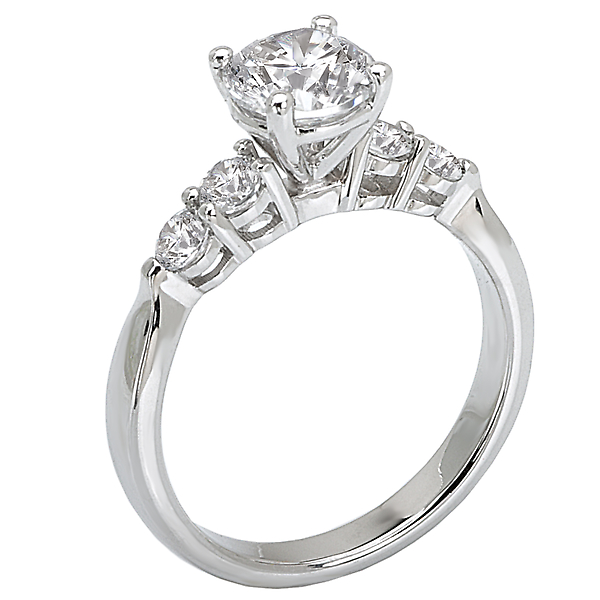 Engagement Rings - Peg Head Semi-Mount Diamond Ring - image 2