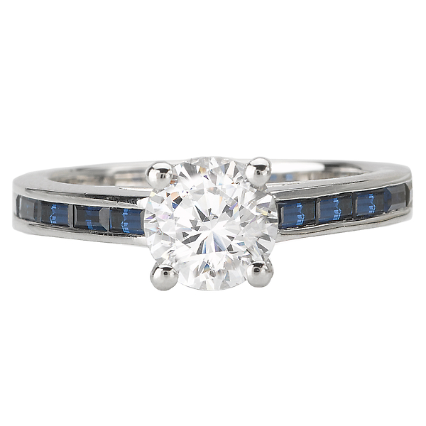 Engagement Rings - Sapphire and Diamond Semi-Mount Ring - image #4