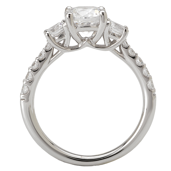 3 Stone Semi-Mount Diamond Ring Image 2 Malak Jewelers Charlotte, NC
