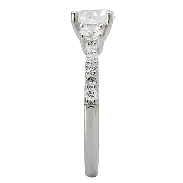 Engagement Rings - 3 Stone Semi-Mount Diamond Ring - image #3
