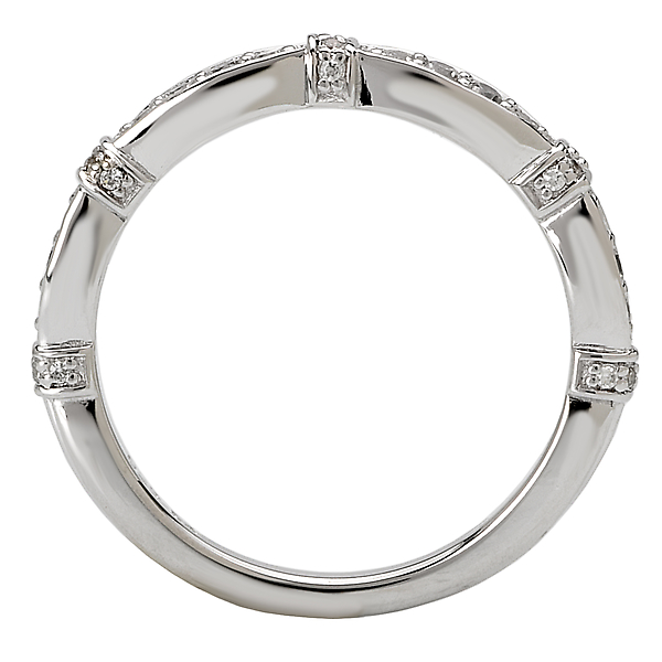 Ladies Diamond Wedding Rings - Matching Wedding Band - image #2