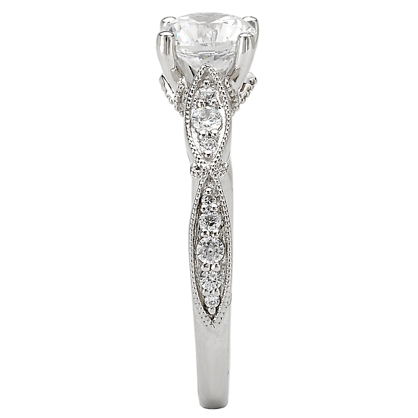 Engagement Rings - Peg Head Semi-Mount Diamond Ring - image 3