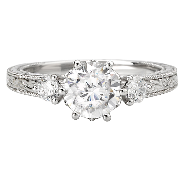 Vintage Semi-Mount Diamond Ring Image 4 Malak Jewelers Charlotte, NC