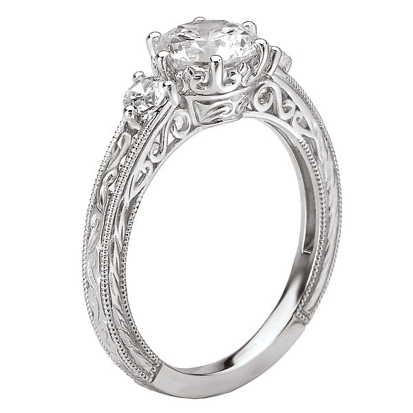 Vintage Semi-Mount Diamond Ring Image 2 Malak Jewelers Charlotte, NC