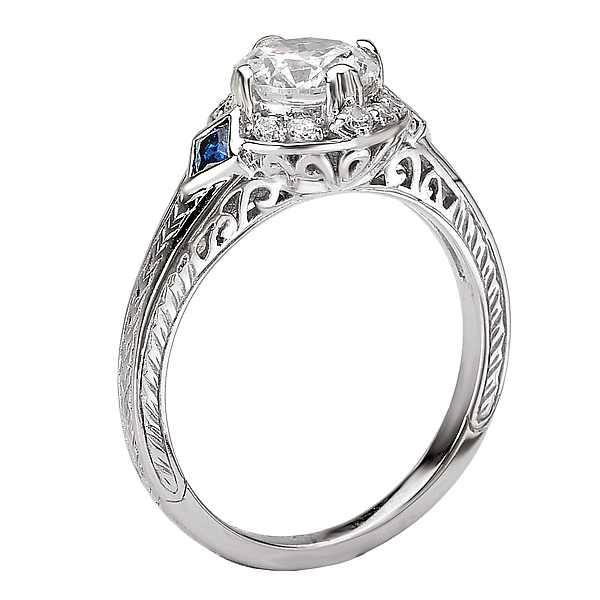 Sapphire and Diamond Semi-Mount Ring Image 2 The Hills Jewelry LLC Worthington, OH