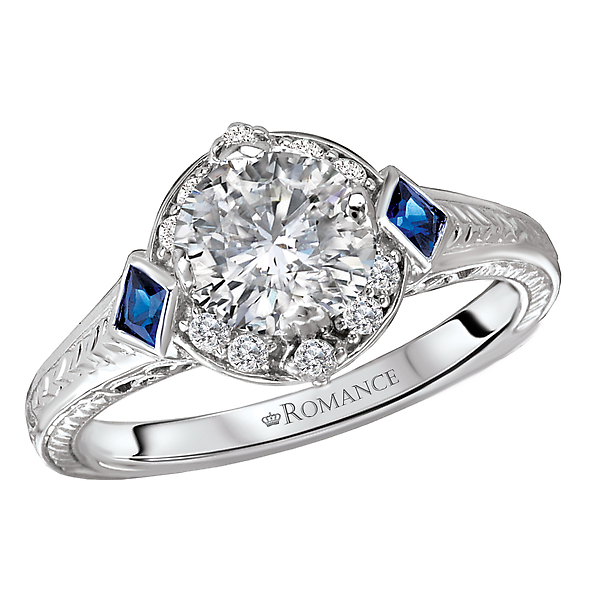 Sapphire and Diamond Semi-Mount Ring Malak Jewelers Charlotte, NC
