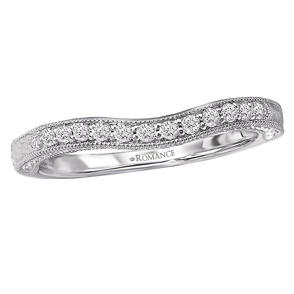 Ladies Diamond Wedding Rings - Curved Wedding Band