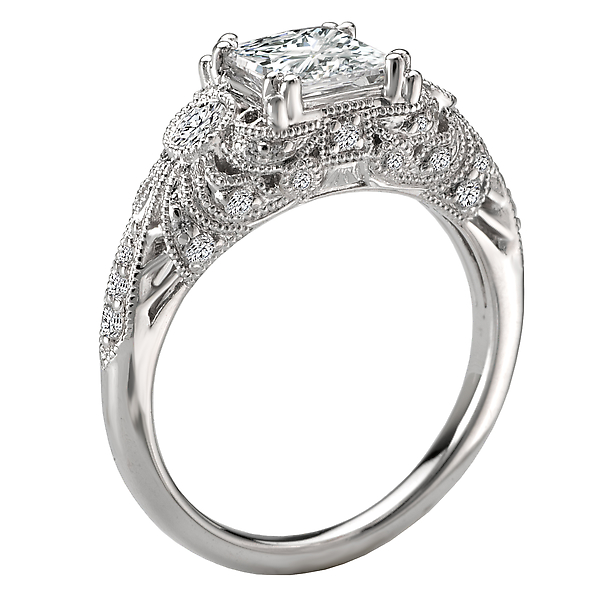 Engagement Rings - Vintage Semi-Mount Diamond Ring - image 2