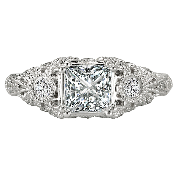 Engagement Rings - Vintage Semi-Mount Diamond Ring - image #4