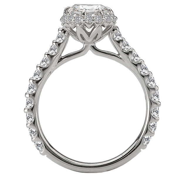 Engagement Rings - Halo Semi-Mount Diamond Ring - image 2