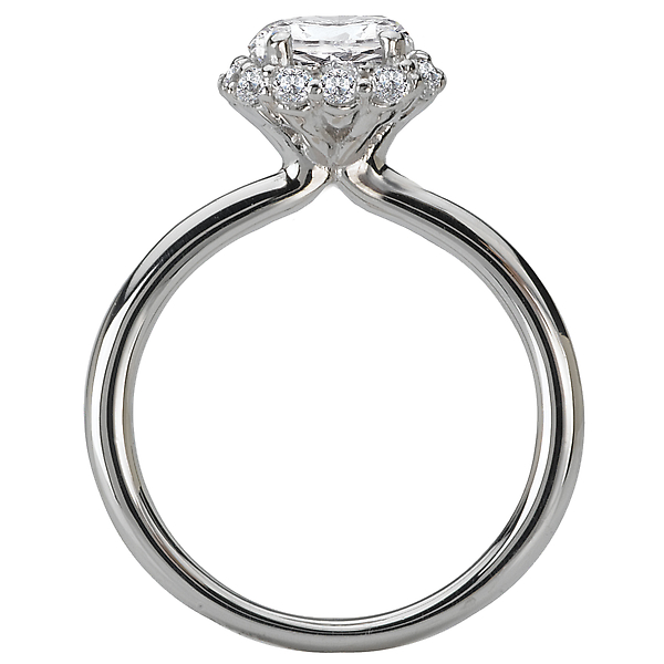 Engagement Rings - Halo Semi-Mount Diamond Ring - image 2