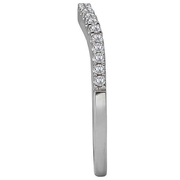 Ladies Diamond Wedding Rings - Curved Wedding Band - image #3