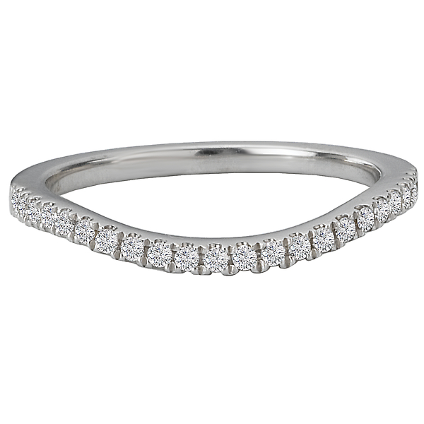 Ladies Diamond Wedding Rings - Curved Wedding Band - image 4