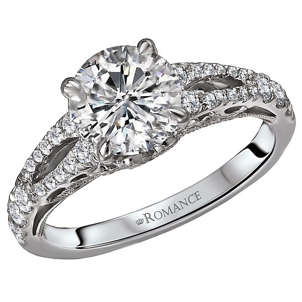 Engagement Rings - Split Shank Semi-Mount Diamond Ring