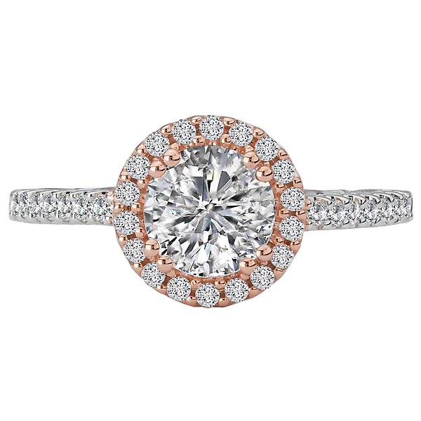 Engagement Rings - Two Tone Semi-Mount Diamond Ring - image 4