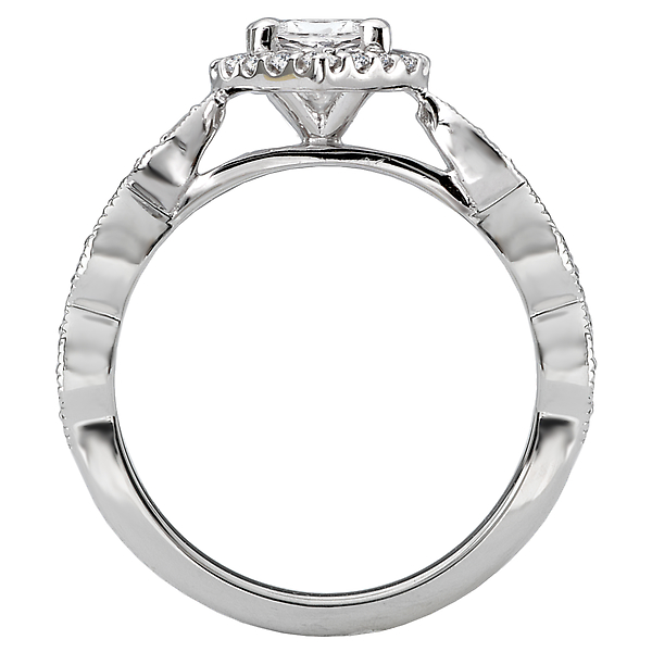 Halo Semi-Mount Diamond Ring Image 2 Malak Jewelers Charlotte, NC
