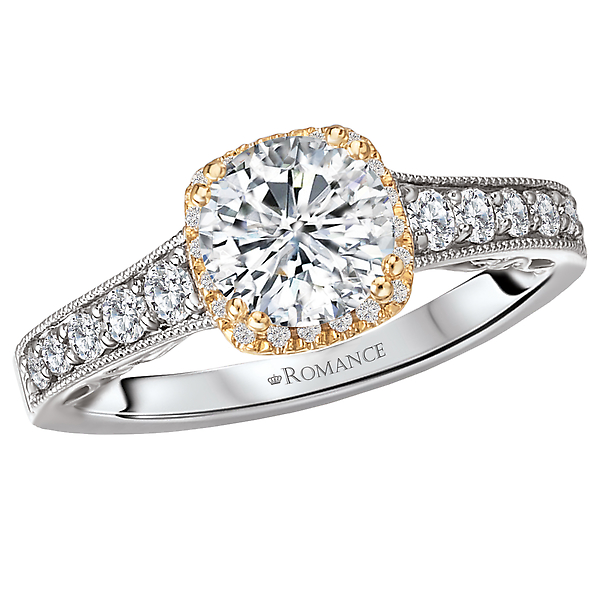 Engagement Rings - Two Tone Semi-Mount Diamond Ring