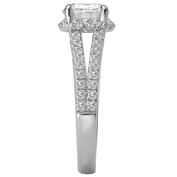 Engagement Rings - Split Shank Semi-Mount Diamond Ring - image #3