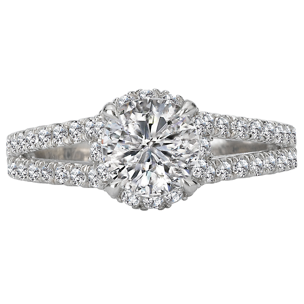 Engagement Rings - Split Shank Semi-Mount Diamond Ring - image 4