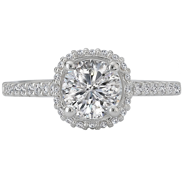 Engagement Rings - Halo Semi-Mount Diamond Ring - image 4