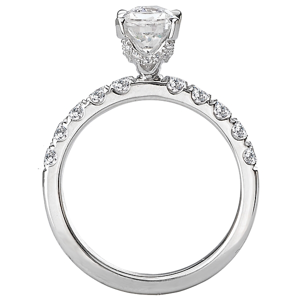 Engagement Rings - Peg Head Semi-Mount Diamond Ring - image 2