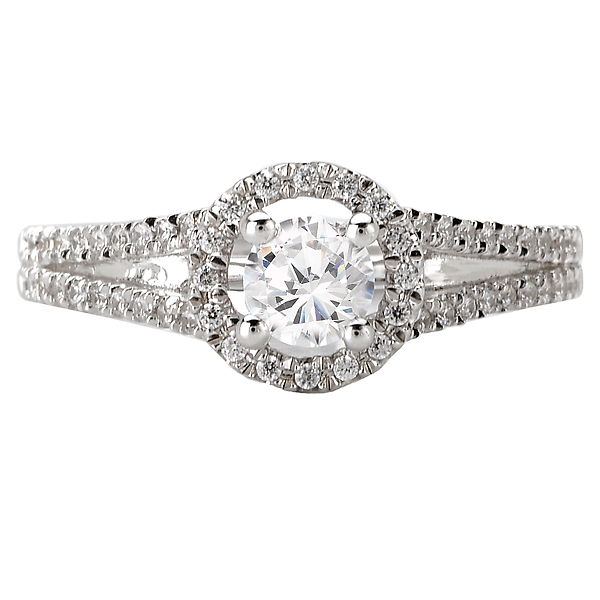 Engagement Rings - Round Halo Diamond Ring - image #4