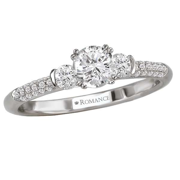 Engagement Rings - 3-Stone Semi-Mount Diamond Ring