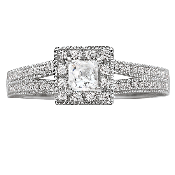 Engagement Rings - Split Shank Diamond Ring - image 4
