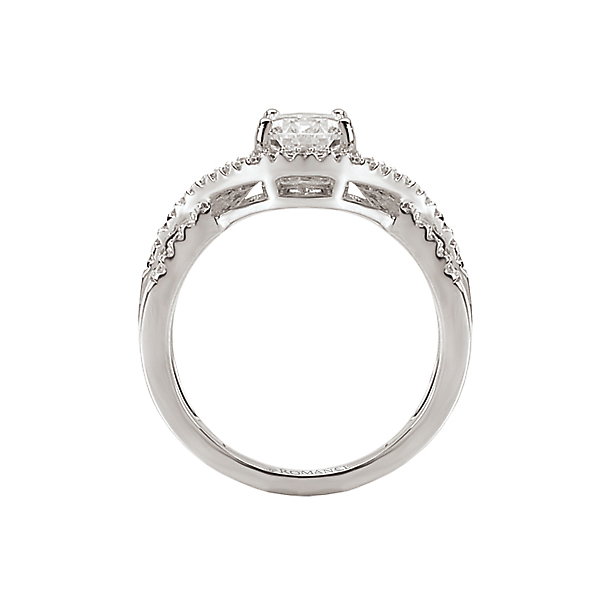 Engagement Rings - Split Shank Semi-Mount Diamond Ring - image #2