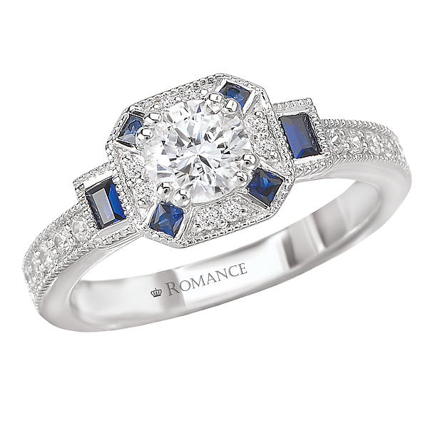 Engagement Rings - Sapphire and Diamond Ring