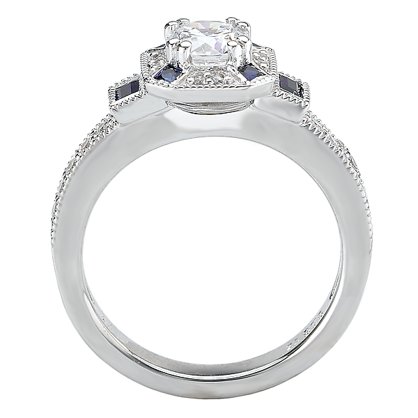 Engagement Rings - Sapphire and Diamond Ring - image #2
