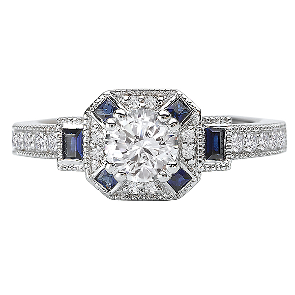 Engagement Rings - Sapphire and Diamond Ring - image 4