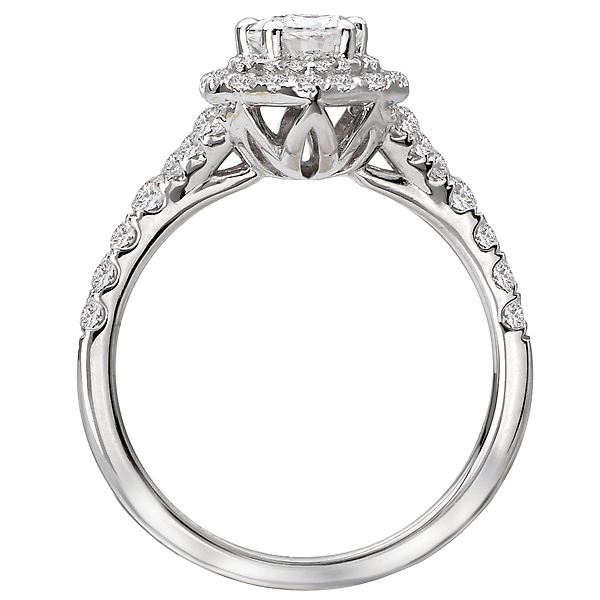 Halo Semi-mount Diamond Ring Image 2 Malak Jewelers Charlotte, NC