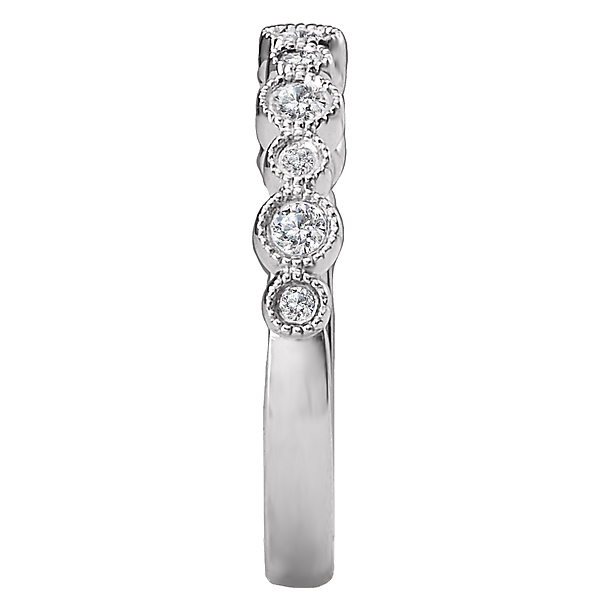 Ladies Diamond Wedding Rings - Scalloped Matching Band - image 3
