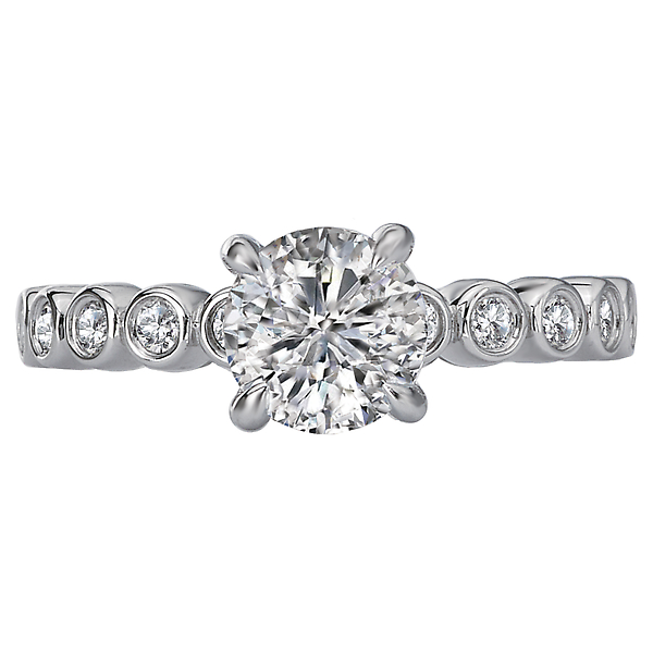 Engagement Rings - Peg Head Semi-Mount Diamond Ring - image #4